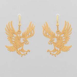 Textured Metal Eagle Filigree Earrings